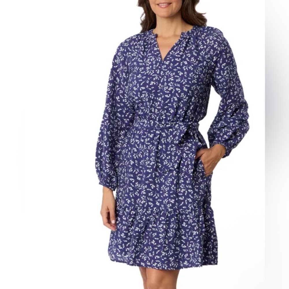 Draper James Women's Long Sleeve Belted Dress